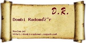 Dombi Radomér névjegykártya